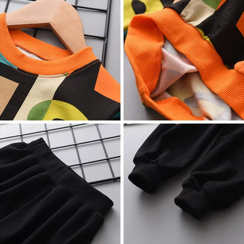 Bären Führer Jungen Kleidung Kinder Bekleidung Sets 2023 Herbst Langarm Aktive Anzüge Brief Druck Baby Kleidung 2 Stücke Jungen Set