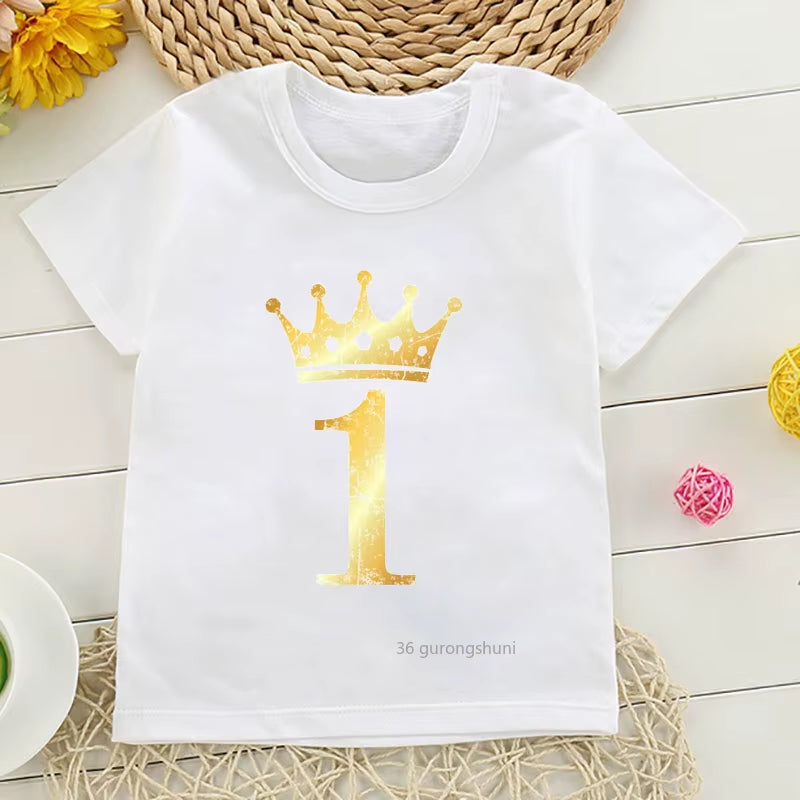 T-Shirt 1 Zu 7 Jahre Alt Geburtstag Party Kinder Kleidung Nette Kinder Geburtstag Sommer Tops T-Shirts Für Jungen/Mädchen T Shirts