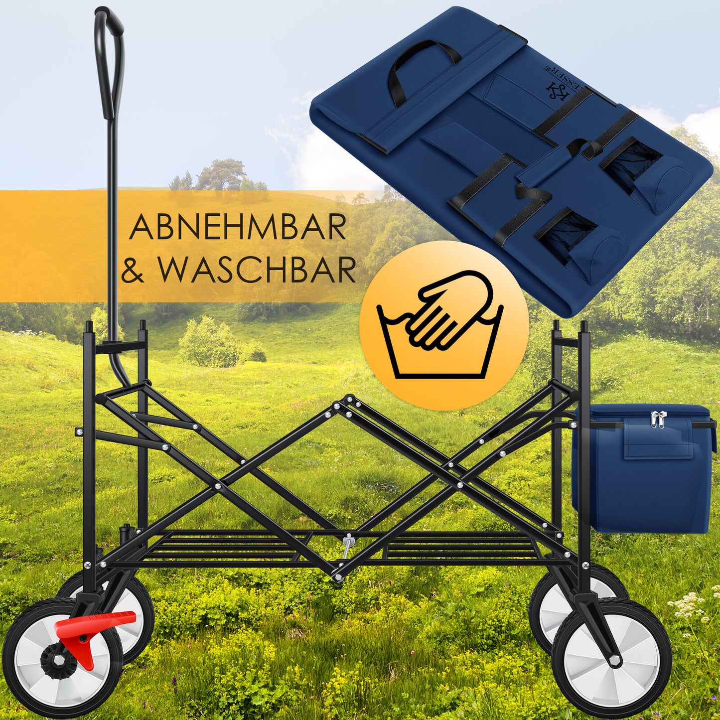 KESSER® Bollerwagen Faltbar Dach Handwagen Klappbar Transportkarre Gerätewagen
