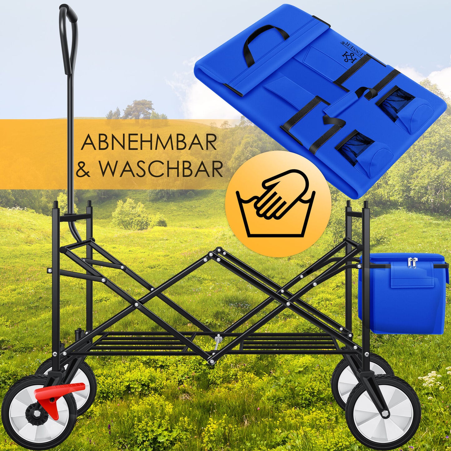KESSER® Bollerwagen Faltbar Dach Handwagen Klappbar Transportkarre Gerätewagen