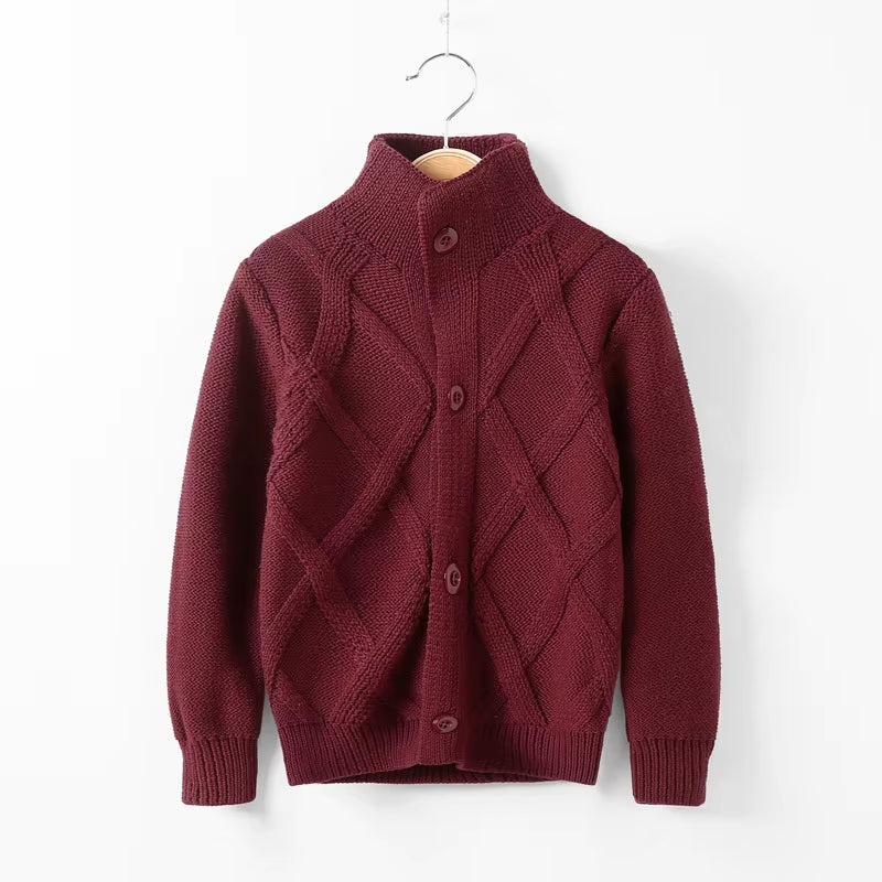 2-12T Kleinkind Kind Jungen Kleidung Gentleman Strickjacke Pullover Winter Warm Top Langarm Lässige Strickwaren Outfit