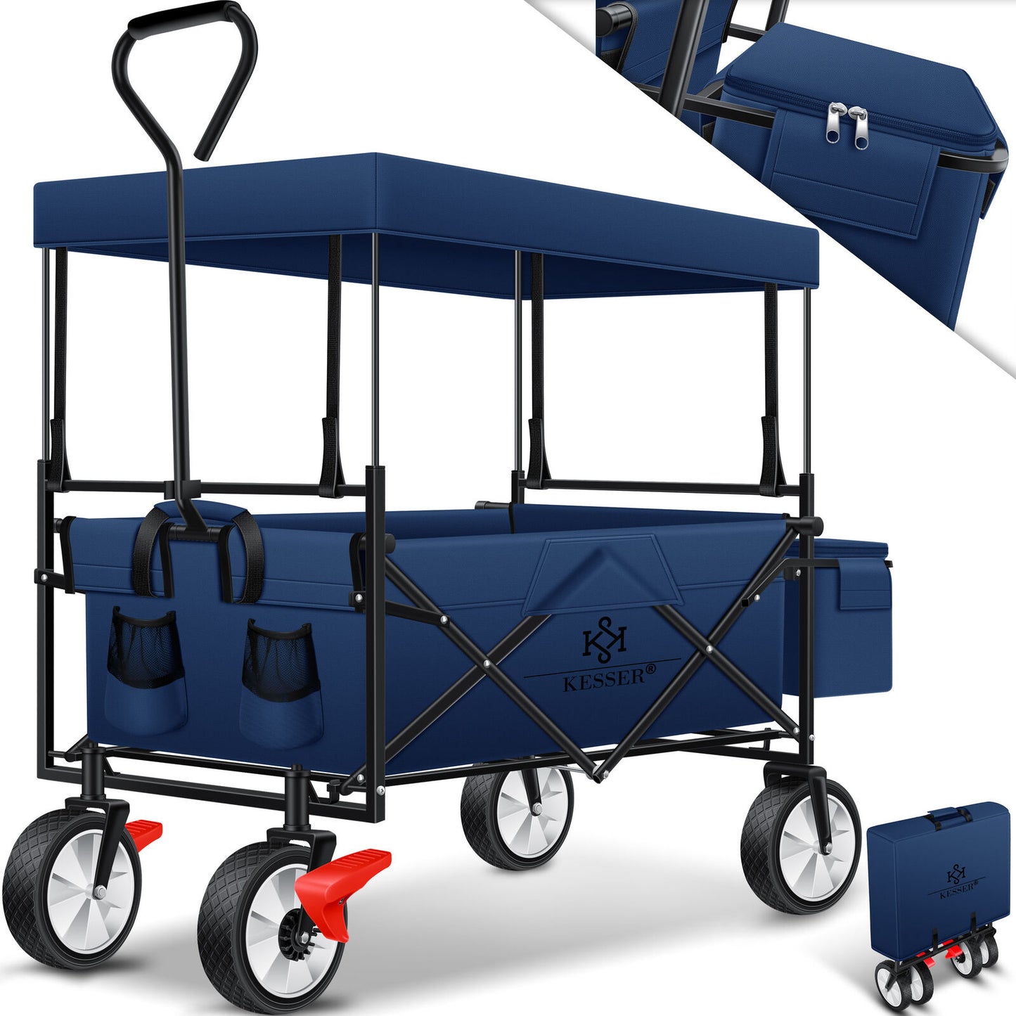 KESSER® Bollerwagen Faltbar Dach Handwagen Klappbar Transportkarre Gerätewagen