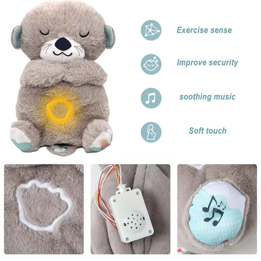 Cuddle Buddy Bear: The Soothing Otter Stuffed Animal That Plays Lullabies and Lights Up — Because Your Baby Deserves a Nightlight and a Personal DJ!