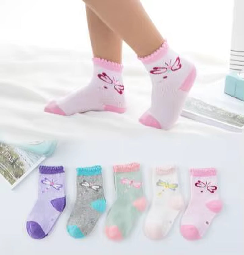 5-Pair Sock Extravaganza: Tiny Tots' Funky Footwear Fiesta with Silly Cars, Goofy Bananas, Monkey Mischief, and Dragonfly Dancing for the 1-3 Year Olds!