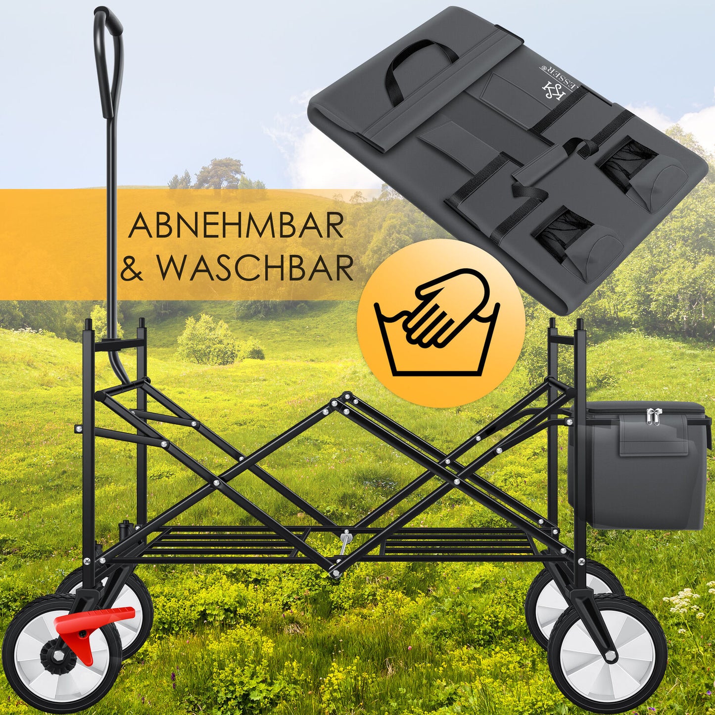 KESSER® Bollerwagen Faltbar Dach Handwagen Klappbar Transportkarre Gerätewagen