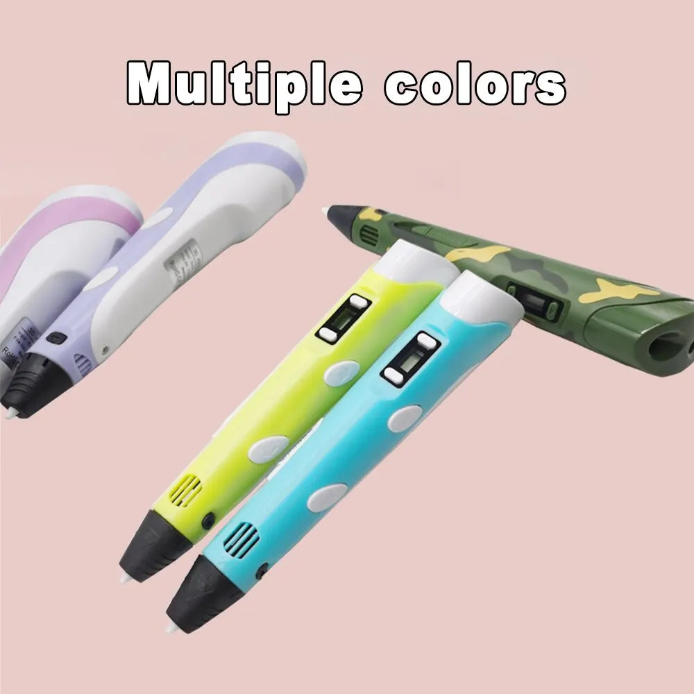 USB 3D Printing Pen DIY Drawing 9M PLA Filament Three-Dimensional Graffiti Toys Art Tools for Kids Birthday Christmas Day Gift