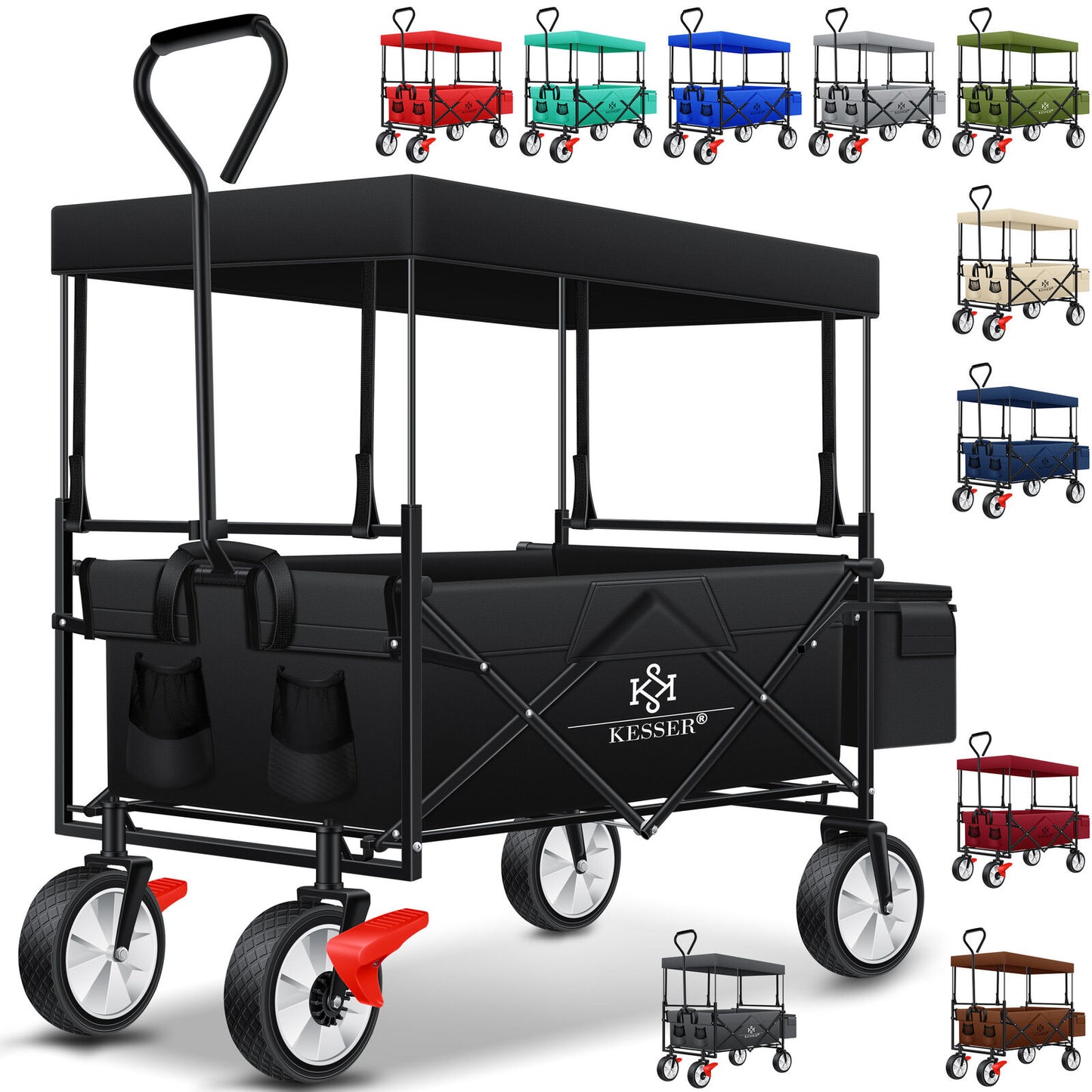 KESSER® Bollerwagen Faltbar Dach Handwagen Klappbar Transportkarre Gerätewagen