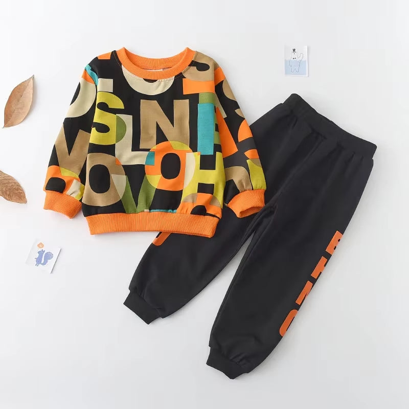 Bären Führer Jungen Kleidung Kinder Bekleidung Sets 2023 Herbst Langarm Aktive Anzüge Brief Druck Baby Kleidung 2 Stücke Jungen Set