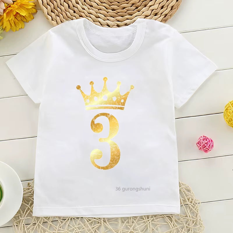 T-Shirt 1 Zu 7 Jahre Alt Geburtstag Party Kinder Kleidung Nette Kinder Geburtstag Sommer Tops T-Shirts Für Jungen/Mädchen T Shirts