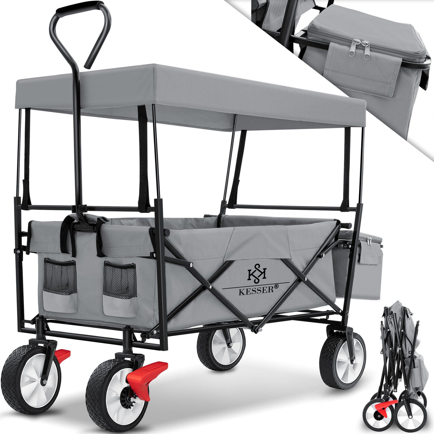 KESSER® Bollerwagen Faltbar Dach Handwagen Klappbar Transportkarre Gerätewagen