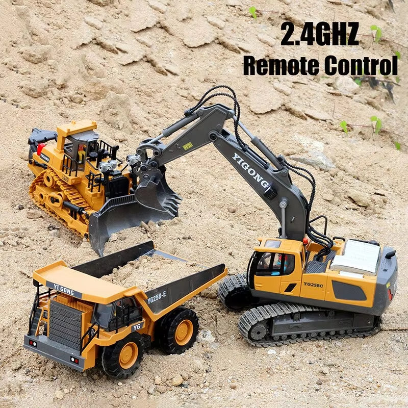 RC Auto Kinder Spielzeug Fernbedienung Auto Spielzeug Für Jungen Funks Teuerung Bagger Muldenkipper Bulldozer Elektroauto Kinderspiel Zeug Geschenk