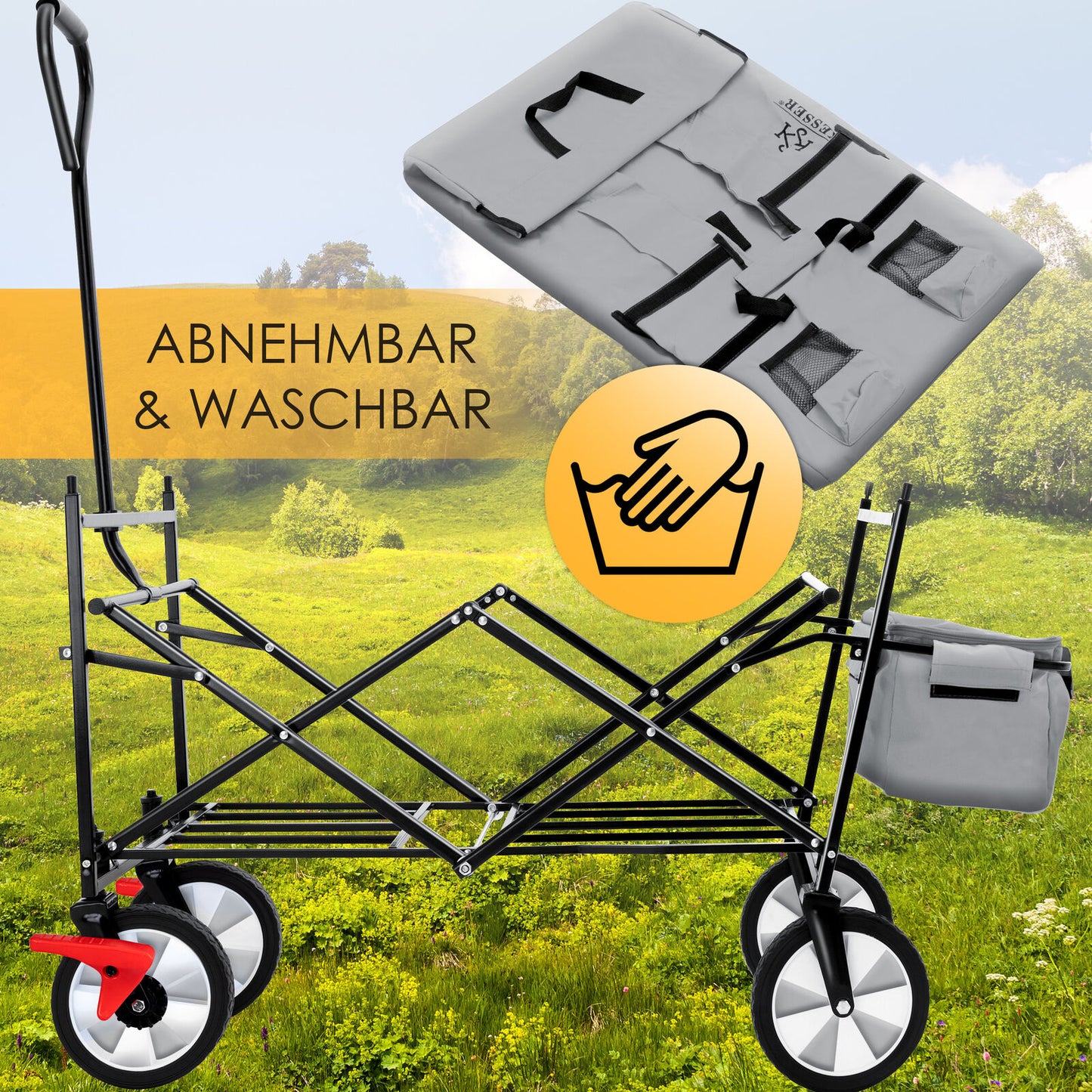 KESSER® Bollerwagen Faltbar Dach Handwagen Klappbar Transportkarre Gerätewagen