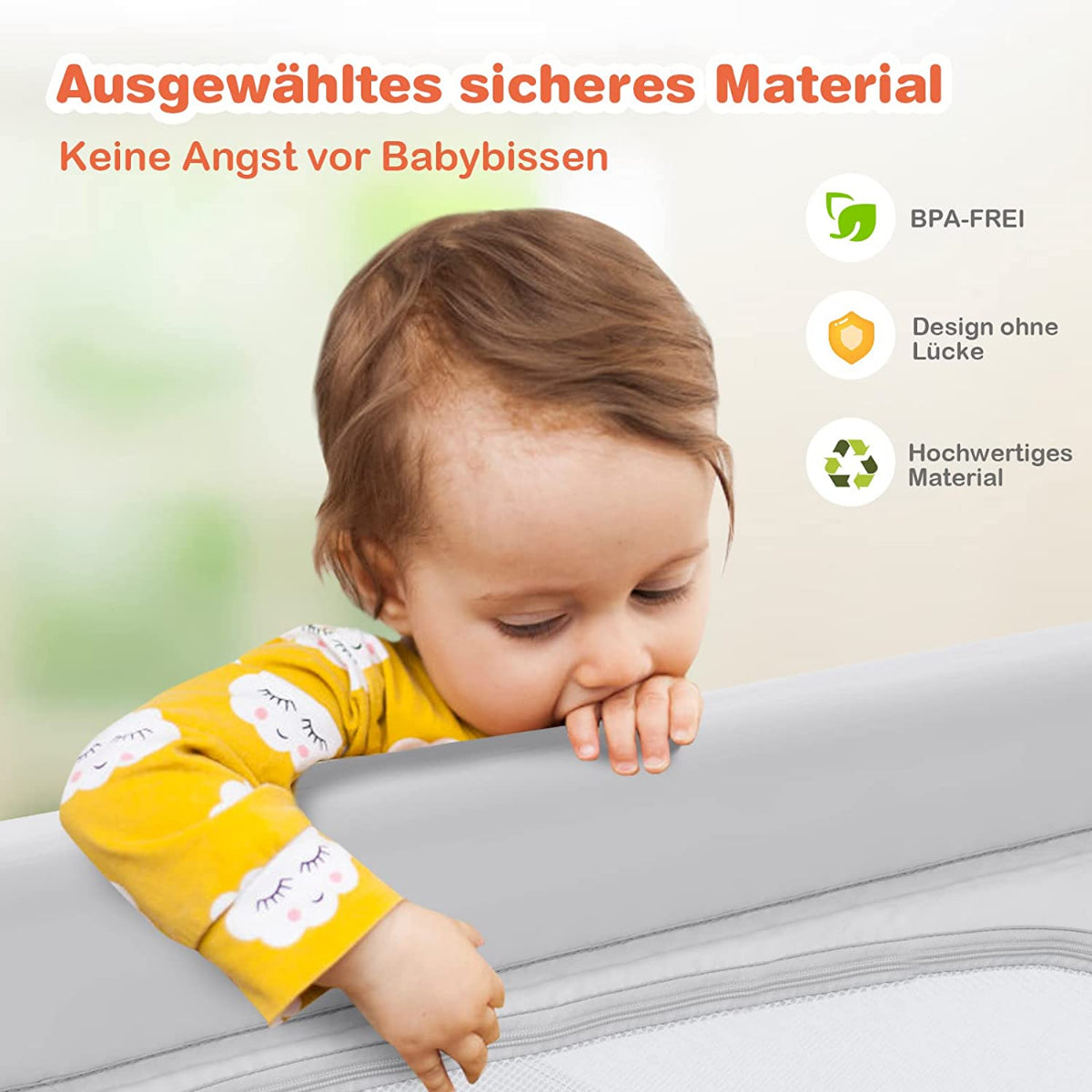 Baby-Laufstall Tragbarer Laufstall Mit Sicherheitstoren 120 X 120 X 68 Cm Grau