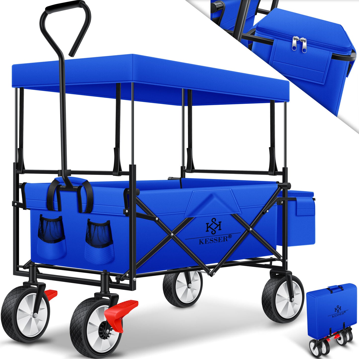 KESSER® Bollerwagen Faltbar Dach Handwagen Klappbar Transportkarre Gerätewagen