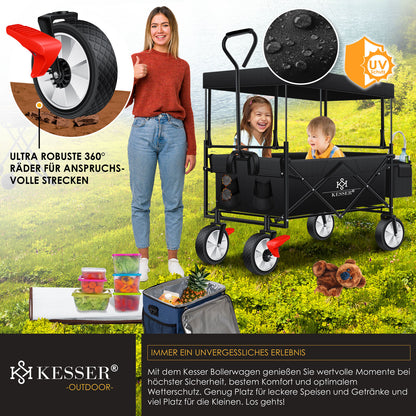 KESSER® Bollerwagen Faltbar Dach Handwagen Klappbar Transportkarre Gerätewagen