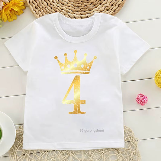 T-Shirt 1 Zu 7 Jahre Alt Geburtstag Party Kinder Kleidung Nette Kinder Geburtstag Sommer Tops T-Shirts Für Jungen/Mädchen T Shirts