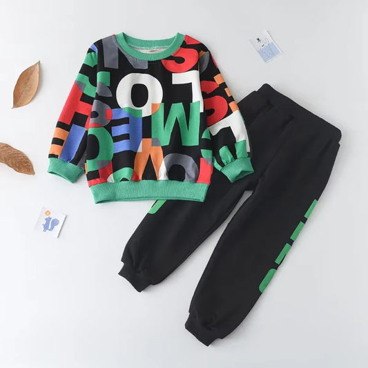 Bären Führer Jungen Kleidung Kinder Bekleidung Sets 2023 Herbst Langarm Aktive Anzüge Brief Druck Baby Kleidung 2 Stücke Jungen Set